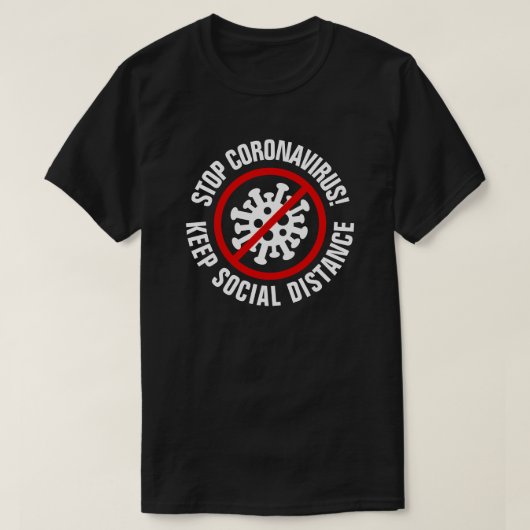 CoronaVirus ストップ Covid19ロゴTシャツ Tシャツ (デザイン正面)