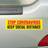 CoronaVirus Covid19ストップスローガンの社会的距離 バンパーステッカー (車上)