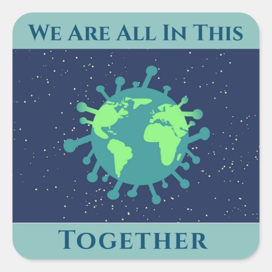 Coronavirus Covid 19 All In This スクエアシール (正面)