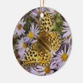 Coronis Fritillary on Aster Flowers at Grand Teton セラミックオーナメント (左)