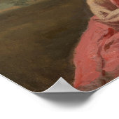 Corot – ピンクのスカートの若い女性1845 ポスター (角)