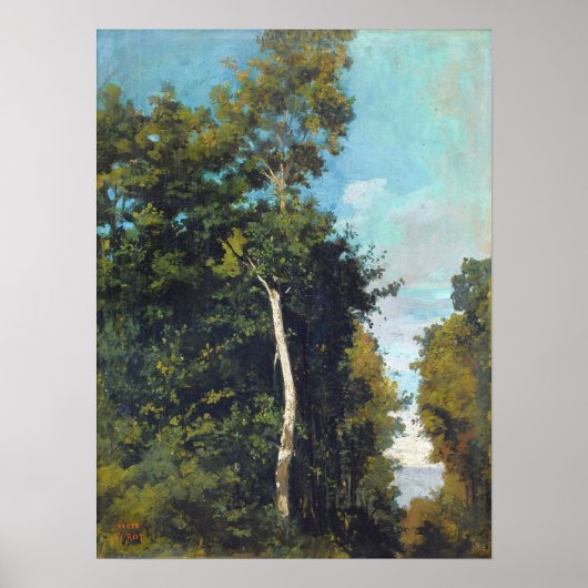 Corot – ホノフルールのグレース・コーストの森 ポスター (正面)