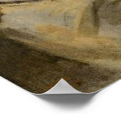 Corot – 本を手にして座っている若い女の子 ポスター (角)