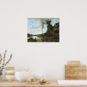 Corot – 農夫の女性と牛の馬 ポスター (キッチン)