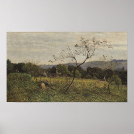 Corot – 農民の女性と風景1861 ポスター