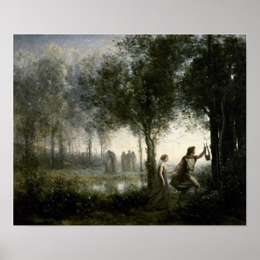 Corot - Orpheus Leading Eurydice From Underworld ポスター (正面)