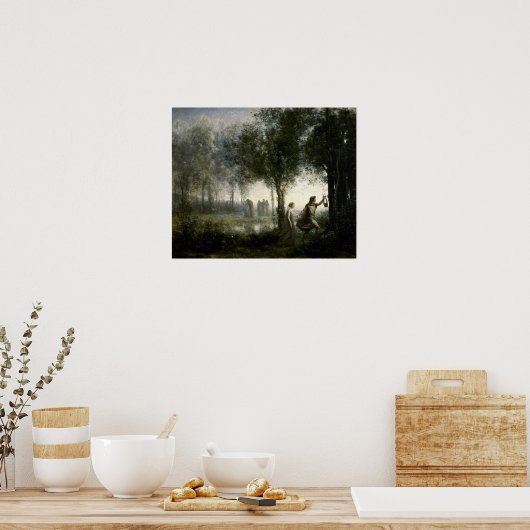 Corot - Orpheus Leading Eurydice From Underworld ポスター (キッチン)