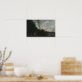 Corot - Wood Edgeと3人の農民の女性 ポスター (キッチン)