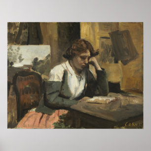 Corot - Young 読 Girl's ポスター