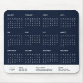 Corporate 2026 Calendar Year at a Glance Navy Blue マウスパッド (正面)
