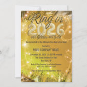 Corporate 2026 New Year's Eve Party Gold Glitter 招待状 (正面)