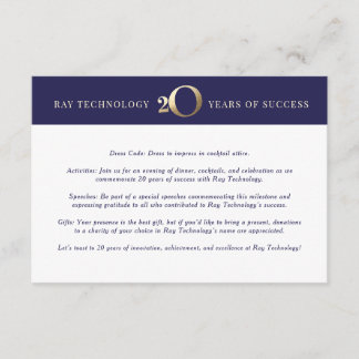 Corporate 20th Anniversary Details Insert Card エンクロージャーカード