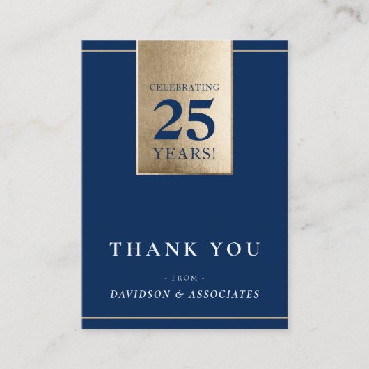 CORPORATE ANNIVERSARY business navy white gold 名刺 (正面)