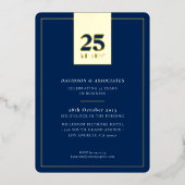 CORPORATE ANNIVERSARY stylish business navy gold 箔招待状 (正面)