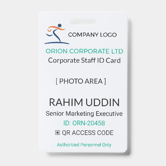 Corporate Badge | Employee Photo – Business ID バッジ (表面)