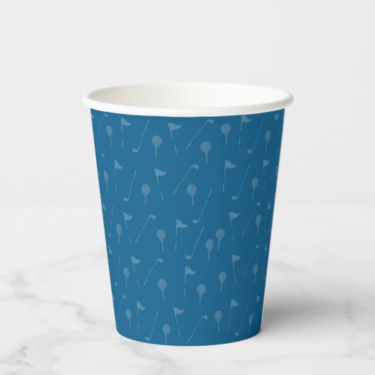 Corporate Blue Grey Golf Pattern - Paper Cup 紙コップ (裏面)