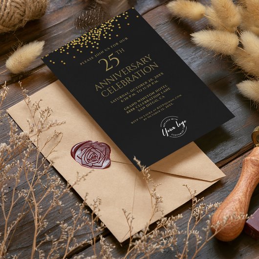 Corporate Business 25th Anniversary Black Gold  招待状