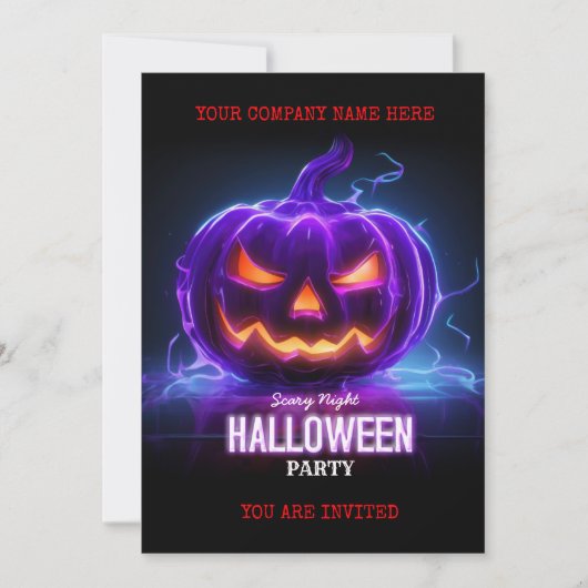 Corporate Business Halloween Office Party Logo 招待状 (正面)