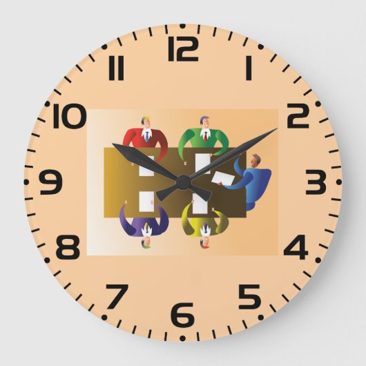 Corporate Business Meeting Team Collaboration ラージ壁時計 (正面)