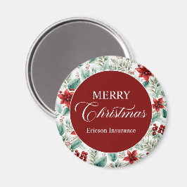 Corporate Christmas Greenery Poinsettia  マグネット