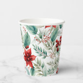 Corporate Christmas Party Greenery Poinsettia  紙コップ (裏面)