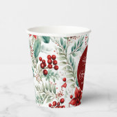 Corporate Christmas Party Greenery Poinsettia  紙コップ (右)