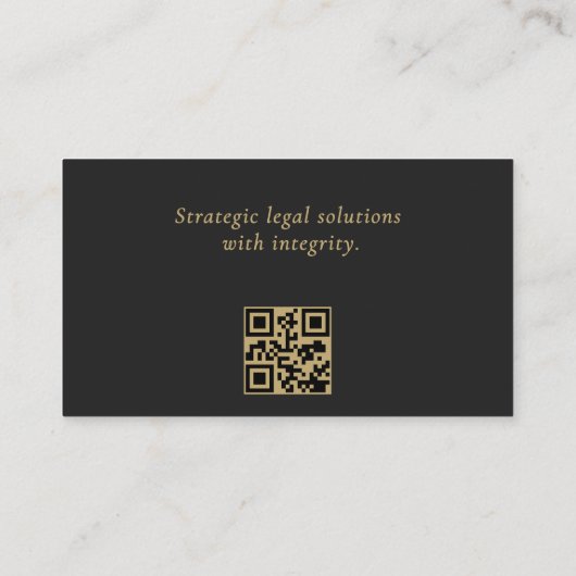 Corporate Counsel Minimal Black Gold QR Code  名刺 (裏面)