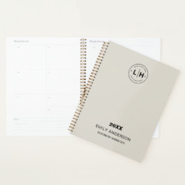 Corporate Custom Logo QR Neutral Beige Business プランナー手帳