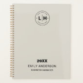 Corporate Custom Logo QR Neutral Beige Business プランナー手帳 (正面)