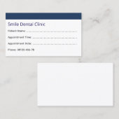 Corporate Dental Appointment Card Dark Blue 予約カード (正面/裏面)
