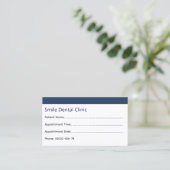 Corporate Dental Appointment Card Dark Blue 予約カード (スタンド正面)
