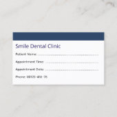 Corporate Dental Appointment Card Dark Blue 予約カード (正面)
