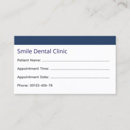 Corporate Dental Appointment Card Dark Blue 予約カード