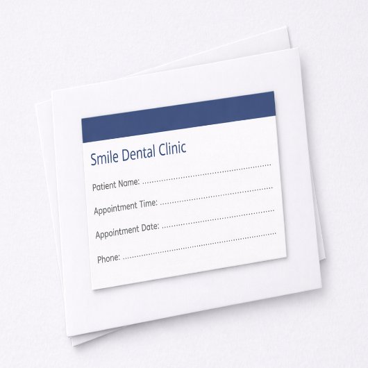 Corporate Dental Appointment Card Dark Blue 予約カード