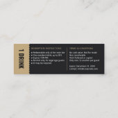 Corporate Drink Ticket | Complimentary Voucher スキニー名刺 (裏面)