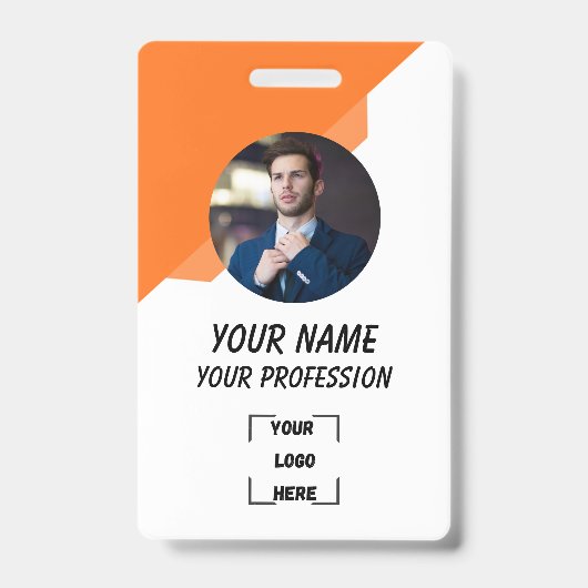 Corporate Employee ID Badge Template バッジ (正面)