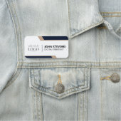 Corporate Event Logo Branded Modern Navy Staff 名札 (インサイチュ)