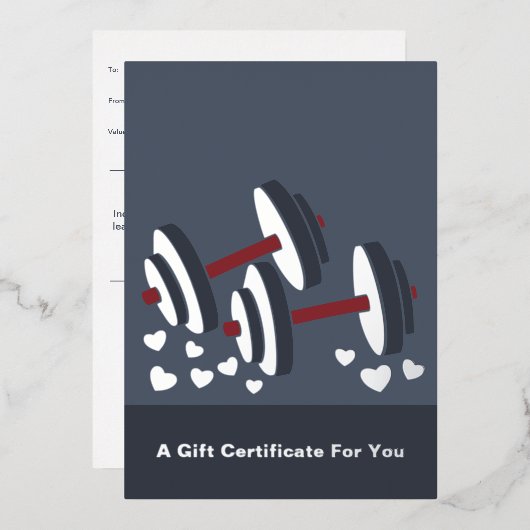 Corporate Fitness Dumbbell Foil Gift Card 箔シーズンカード (正面/裏面)