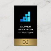 Corporate Geometric Blue Shapes Logo 名刺 (正面)