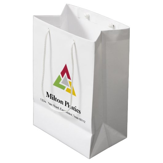 Corporate Gift Bag with Company Logo ミディアムペーパーバッグ (正面アングル)