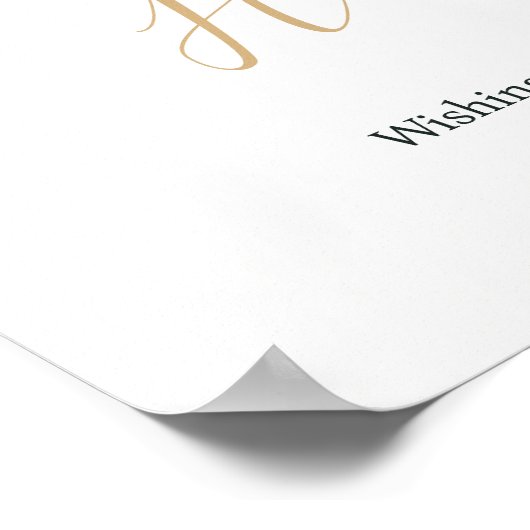 Corporate Gold Baubles Greenery Christmas Welcome ポスター (角)