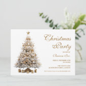 Corporate Gold Christmas Tree Holiday Party  招待状 (スタンド正面)