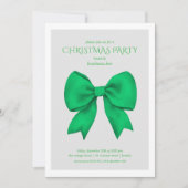 Corporate Green Bow Christmas Holiday Party  招待状 (正面)