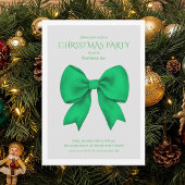 Corporate Green Bow Christmas Holiday Party  招待状