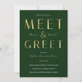 Corporate Green & Gold Business Meet and Greet 招待状 (正面)