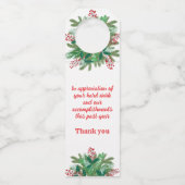 Corporate happy holidays appreciation thank you  ボトルネックタグ (裏面)