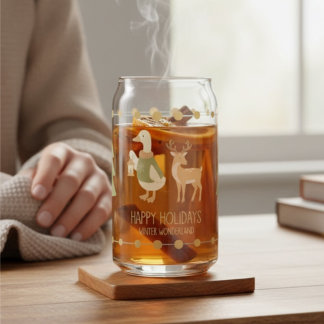 Corporate holiday gifts Glass Can Reindeer ガラス缶