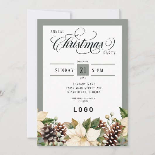 Corporate Logo Christmas Party 招待状 (正面)