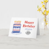 Corporate Logo Fun Simple Cake Business Birthday カード (黄色い花)
