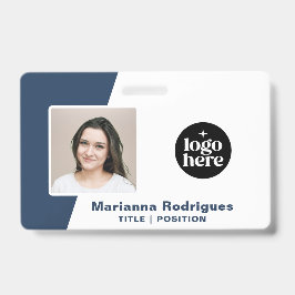 Corporate Logo Photo Barcode Custom Employee ID バッジ